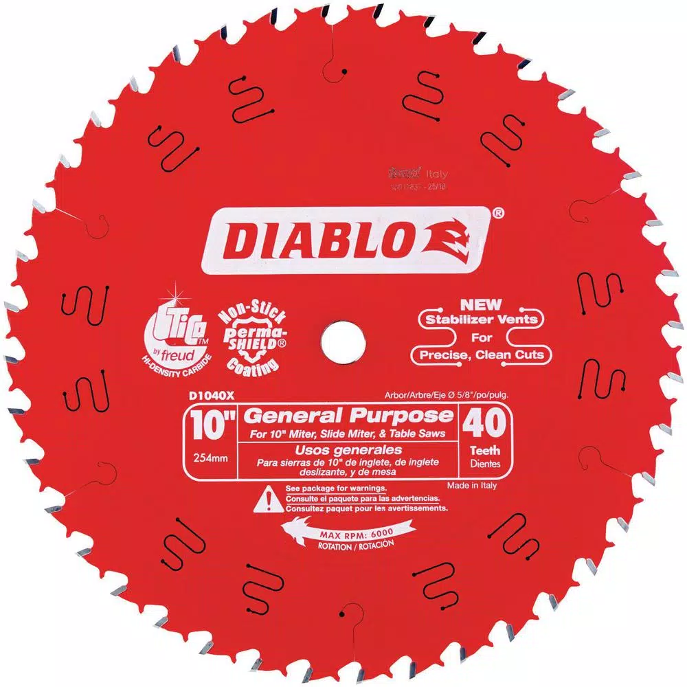 Diablo 10 in. x 40-Tooth General Purpose Circular Saw Blade, 2-Pack