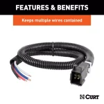 CURT 3/8" Convoluted Slit Loom Tubing, 25ft Black Wire Conduit thumbnail 5