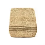 Zentique Hand Woven Seagrass and Palm Leaf Large Decorative Basket with Dark Pin Stripes thumbnail 1