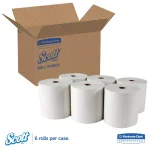Scott Essential High Capacity Hard Roll Paper Towels, 8" x 1000ft, 1.5" Core, White (6 Rolls per Carton) thumbnail 2