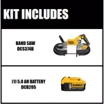 DEWALT 20V MAX XR Cordless Brushless Deep Cut Band Saw Kit with (1) 5.0 Ah Battery thumbnail 2