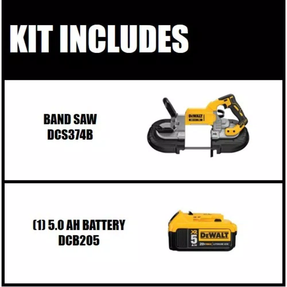 DEWALT 20V MAX XR Cordless Brushless Deep Cut Band Saw Kit with (1) 5.0 Ah Battery