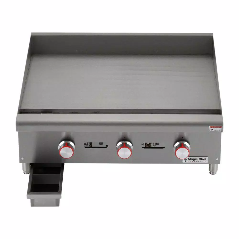 Magic Chef 48 in. Natural Gas Commercial Countertop Griddle, Stainless Steel