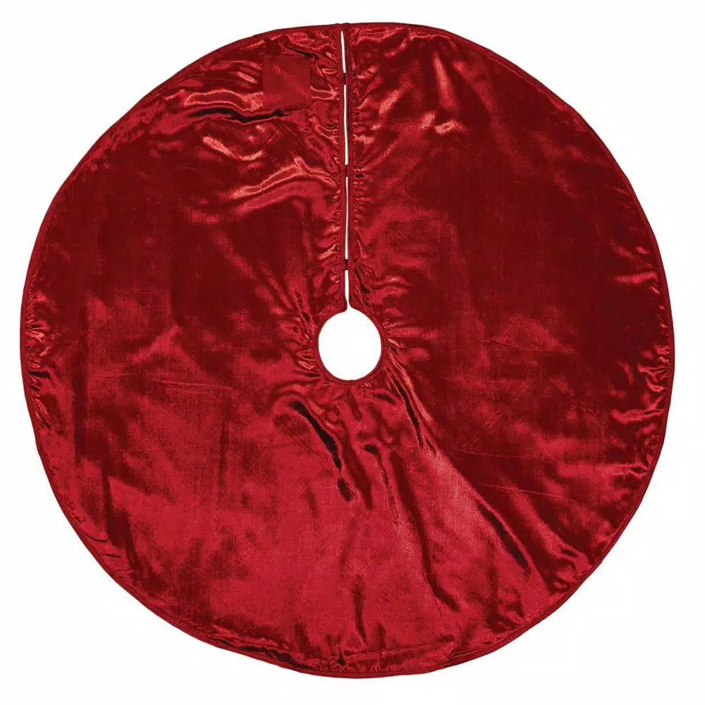 VHC Brands Tristan 48 in. Cherry Red and Shamrock Green Plaid Christmas Tree Skirt