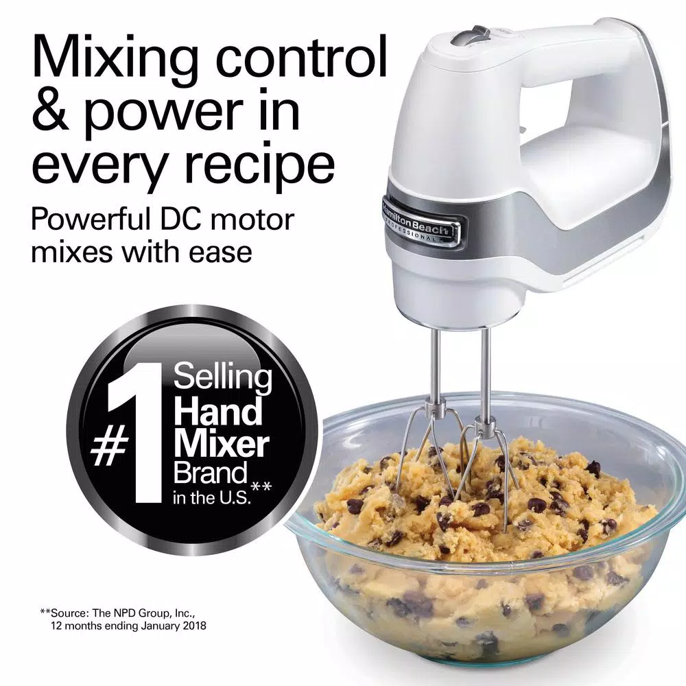 Hamilton Beach Professional 5-Speed Hand Mixer, White