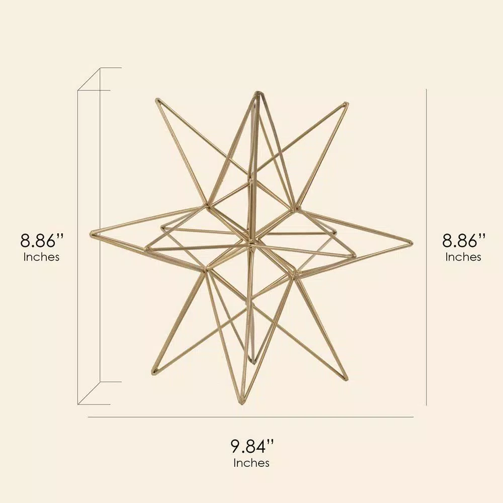 Crystal Art Gallery Gold Painted Metal Star Large Figurine - Modern Geometric Home Decor
