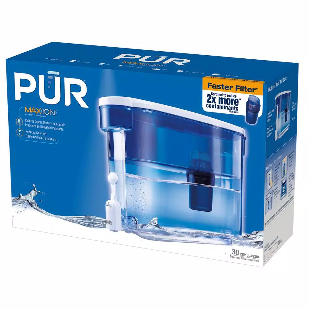 PUR Classic 30-Cup Water Filtration Dispenser System with MAXION Technology