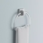 Franklin Brass Tuscan Ceramics White Porcelain Hand Towel Ring with Clear Ring thumbnail 2