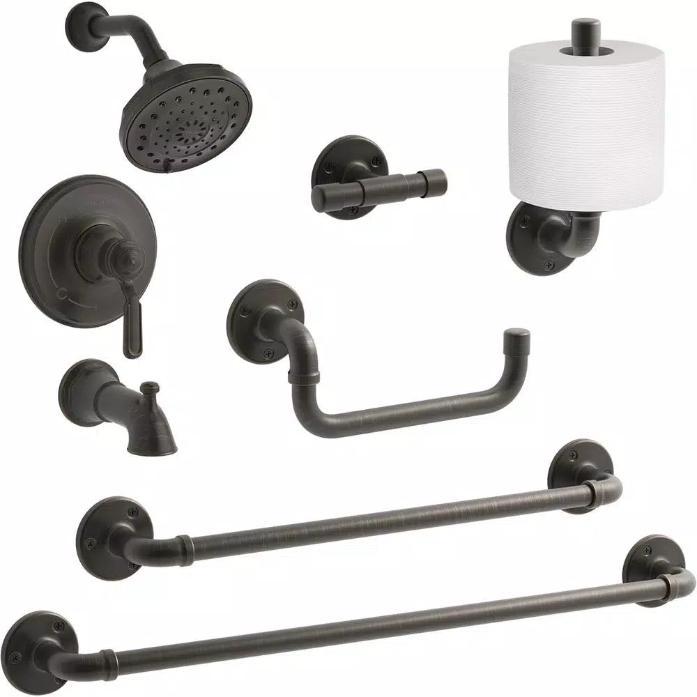 KOHLER Worth 24 in. Single Towel Bar in Oil-Rubbed Bronze