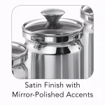 Tramontina Gourmet 4-Piece 18/10 Stainless Steel Canister Set with Tempered Glass Lids thumbnail 3