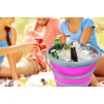 Southern Homewares 2.65 Gal. Pink Collapsible Silicone Bucket Deluxe - Heavy Duty Storage Pail thumbnail 4