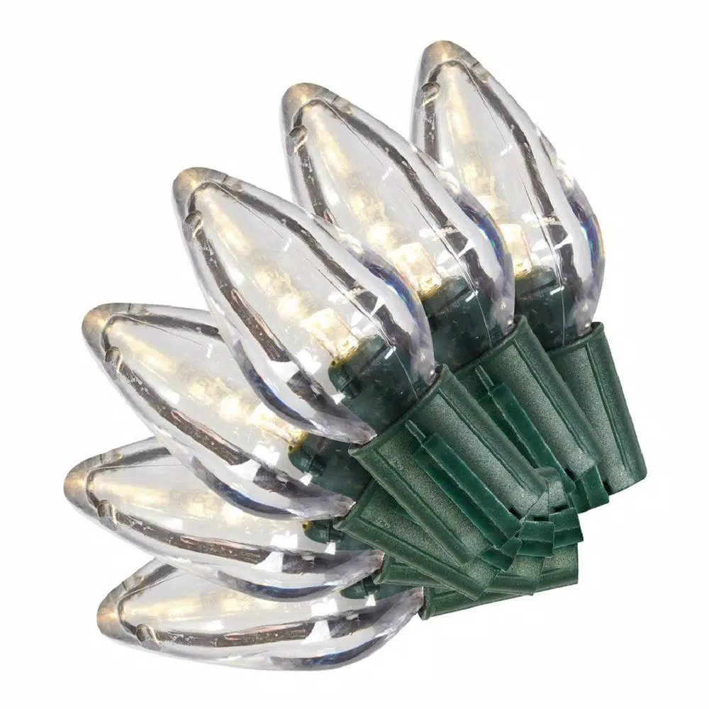 Home Accents Holiday Super Bright C9 LED Warm White Christmas String Lights, 50-Light Constant-On Set (Pack of 6)