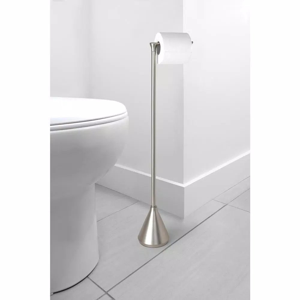 Umbra Pinnacle Freestanding Toilet Paper Holder, Brushed Nickel