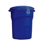 Rubbermaid Roughneck 32 Gallon Outdoor Recycling Bin, Blue thumbnail 1