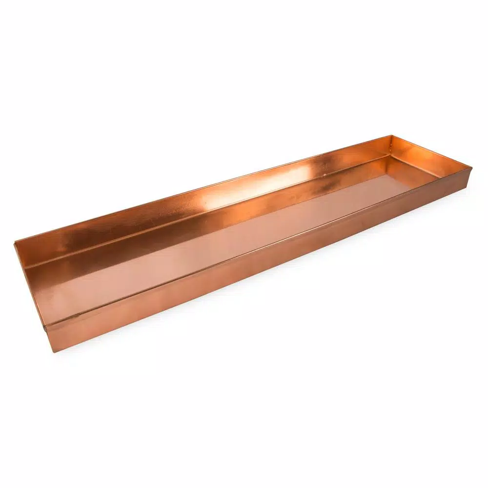 Achla Designs 20 in. Polished Copper Plated Stainless Steel Decorative Long Serving Tray