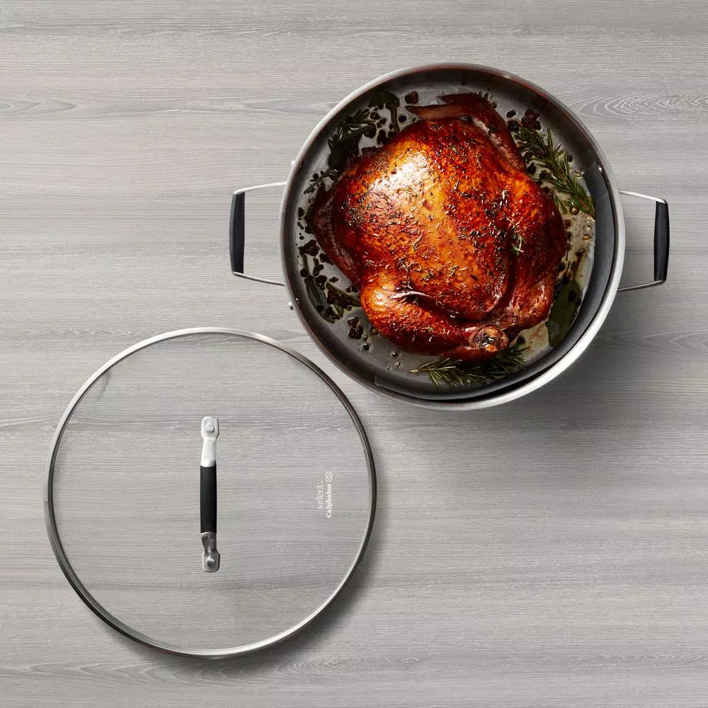 Calphalon Select by Calphalon 5 Qt. Round Stainless Steel Dutch Oven with Glass Lid