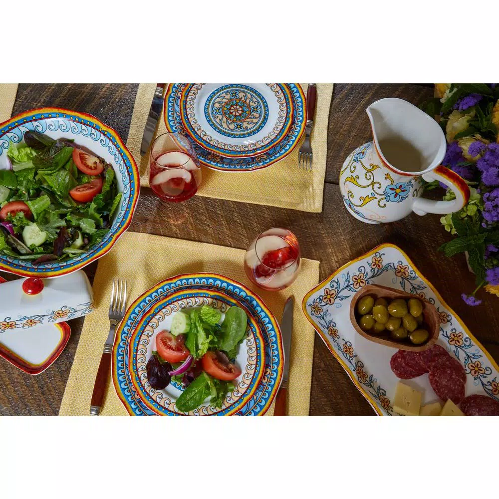 Euro Ceramica Duomo 16.75 in. Rectangular Stoneware Appetizer Platter