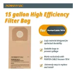 POWERTEC 15 Gal. High Efficiency Replacement Filter Bags for PORTER-CABLE 7814 Vacuum (3-Pack) thumbnail 2