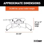 CURT A25 5th Wheel Hitch with Ford OEM Puck System Legs, 25K GTW thumbnail 6