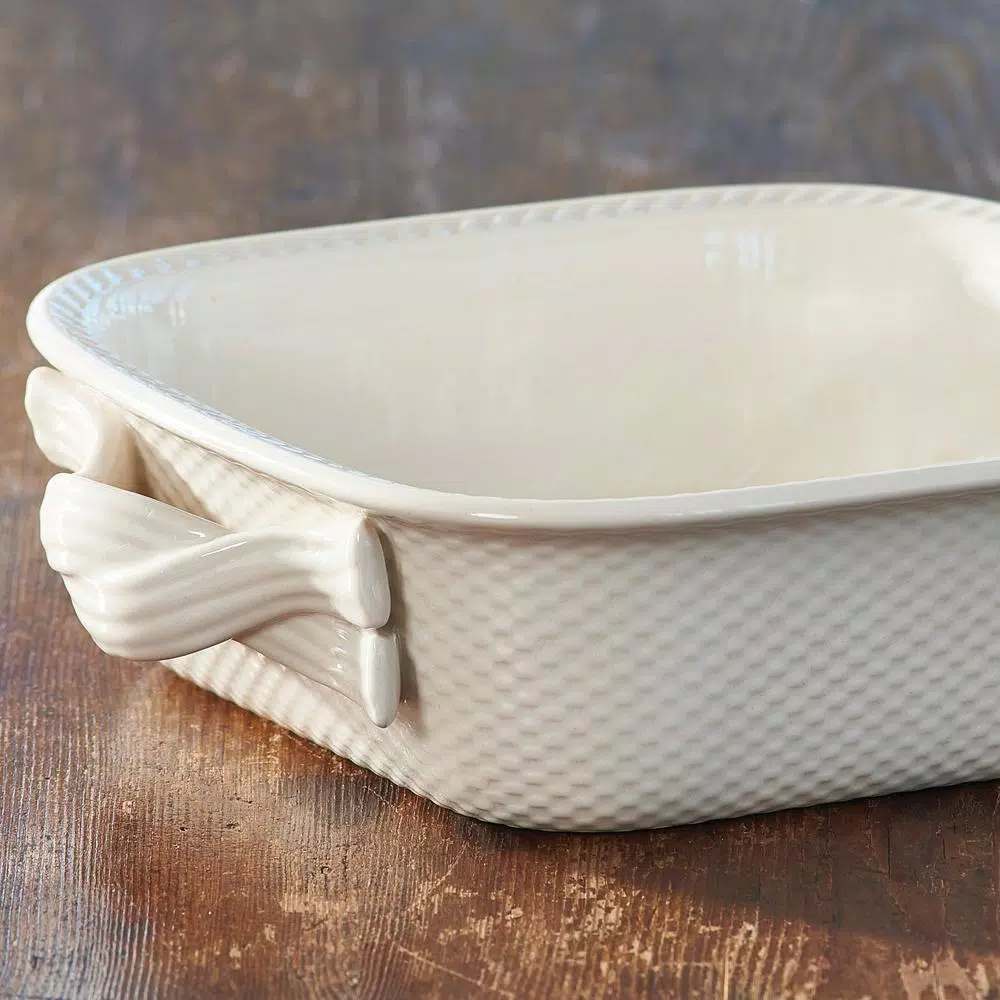 Park Designs Levingston 8.5 in. Square Stoneware Baking Dish, Cream