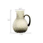 3R Studios 80 fl. oz. Smoked Glass Hobnail Pitcher, Gray thumbnail 2
