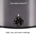 Hamilton Beach 10 Quart Slow Cooker with Folding Handles, Black thumbnail 5