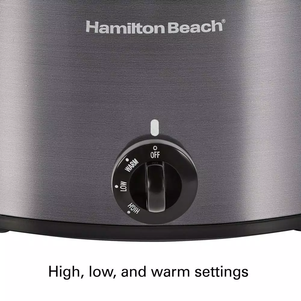 Hamilton Beach 10 Quart Slow Cooker with Folding Handles, Black