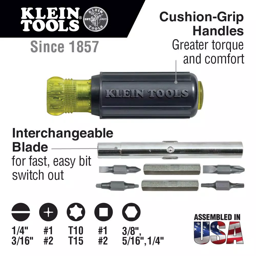 Klein Tools Dual Range Non-Contact Voltage Tester and 11-in-1 Multi-Bit Screwdriver Tool Set