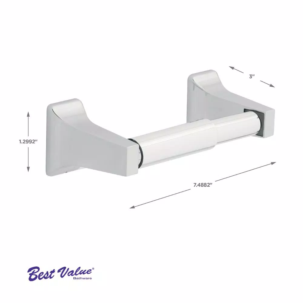 Best Value Ventura Chrome Toilet Paper Holder, Zinc Die-Cast Wall Mount