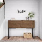 Lavish Home "Inspire" Metal Cutout Wall Sign - Distressed Dark Brown Rustic Decor thumbnail 3