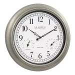 La Crosse Technology 18-Inch Atomic Analog Wall Clock with Thermometer & Hygrometer, Pewter thumbnail 7