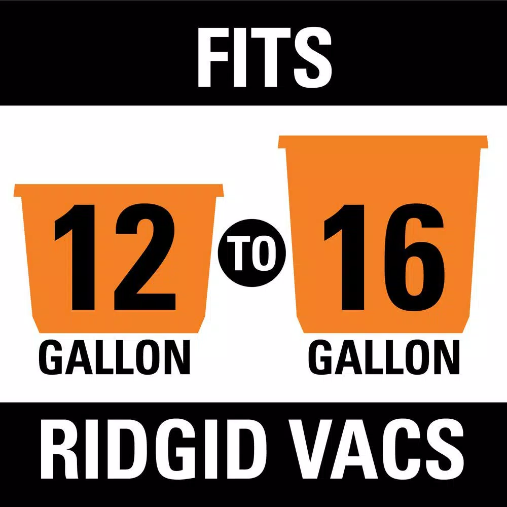RIDGID OSHA Silica Table 1 Compatible HEPA Filter and Cyclonic Dust Bag Kit for 12-16 Gal. Wet/Dry Vacuums