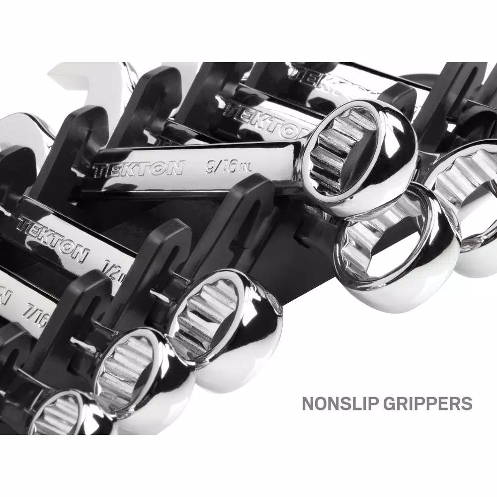 TEKTON 8-Tool Store-and-Go Stubby Wrench Keeper, Low Profile Toolbox Organizer, Black