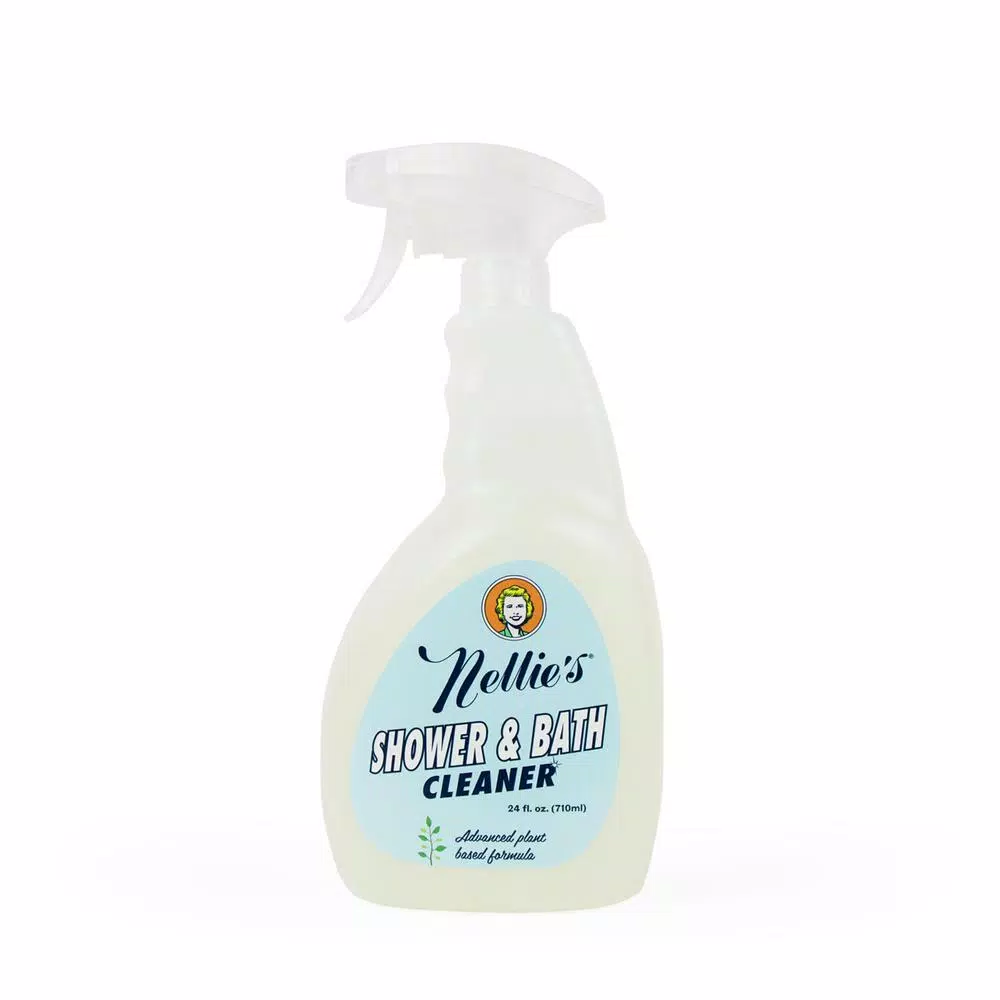 Nellie's Shower and Bath Cleaner, Plant-Based Soap Scum Remover, Lemongrass Scent, 24 oz