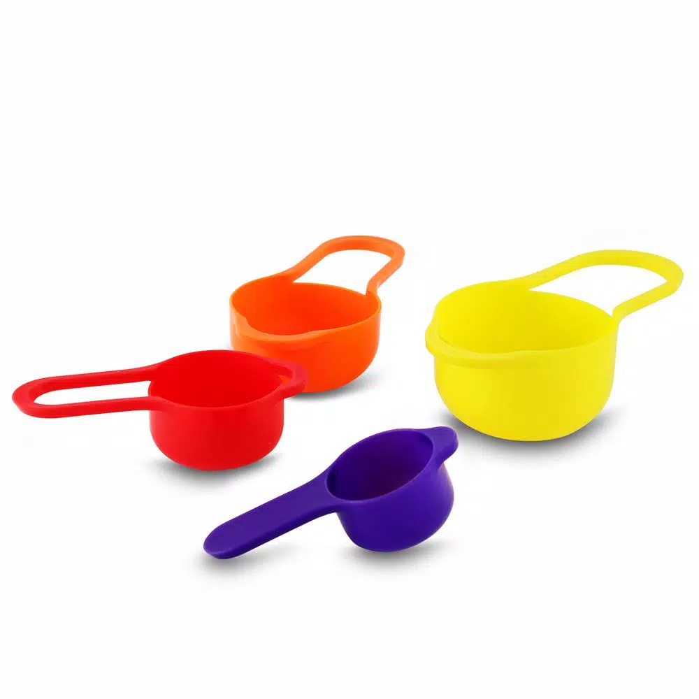 MegaChef 8-Piece Stackable Mixing Bowl and Measuring Cup Set, Assorted Colors