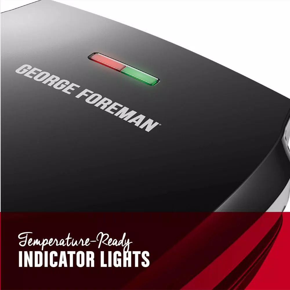 George Foreman Classic 4-Serving Indoor Grill and Panini Press, 60 sq. in., Black