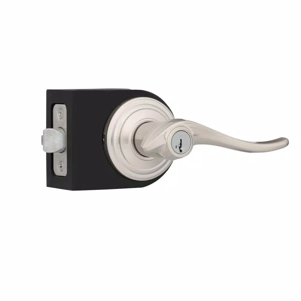 Kwikset Avalon Satin Nickel Entry Door Lever with SmartKey Security