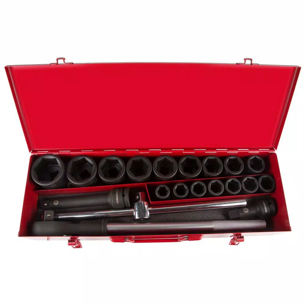 Steelman PRO 20-Piece 3/4 in. Drive Metric Heavy-Duty Ratchet and Impact Socket Set