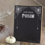 Cathy's Concepts Pick Your Poison 14 in. x 11 in. Printed Chalkboard Wall Art Halloween Decor thumbnail 1