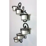 Stonebriar Collection Stonebriar Black Metal Ivy Swirl Candle Wall Sconce Set of 2 thumbnail 1