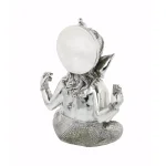 LITTON LANE 16 in. Antique Silver Sitting Ganesh Sculpture with Patterned Detailing thumbnail 3