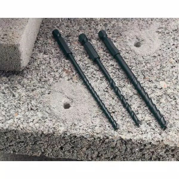 DEWALT 3-Piece Rotary Masonry Bit Set with Carbide Tips and 1/4 in. Hex Shank