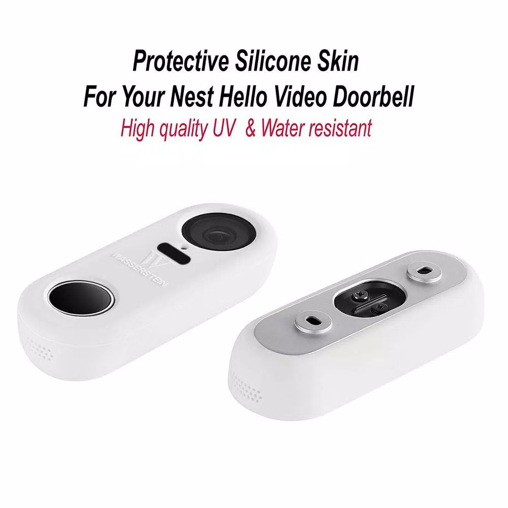 Wasserstein White Protective Silicone Skin for Google Nest Hello Video Doorbell