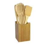 Oceanstar 7-Piece Bamboo Cooking Utensil Set with Holder thumbnail 1