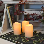 LUMABASE 4.5 in. White Pillar LED Flameless Candles, Set of 3 thumbnail 2
