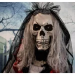 Haunted Hill Farm 5.5 ft. Animatronic Moaning Skeleton Bride Halloween Prop thumbnail 10