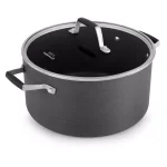Calphalon Select by Calphalon 7 Qt. Hard-Anodized Aluminum Nonstick Stock Pot with Glass Lid, Black thumbnail 1