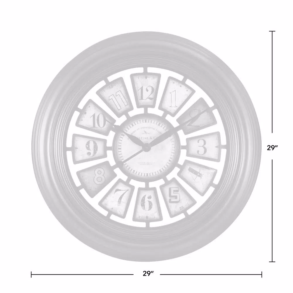 FirsTime 29 in. Industrial Chic Oil Rubbed Bronze Wall Clock