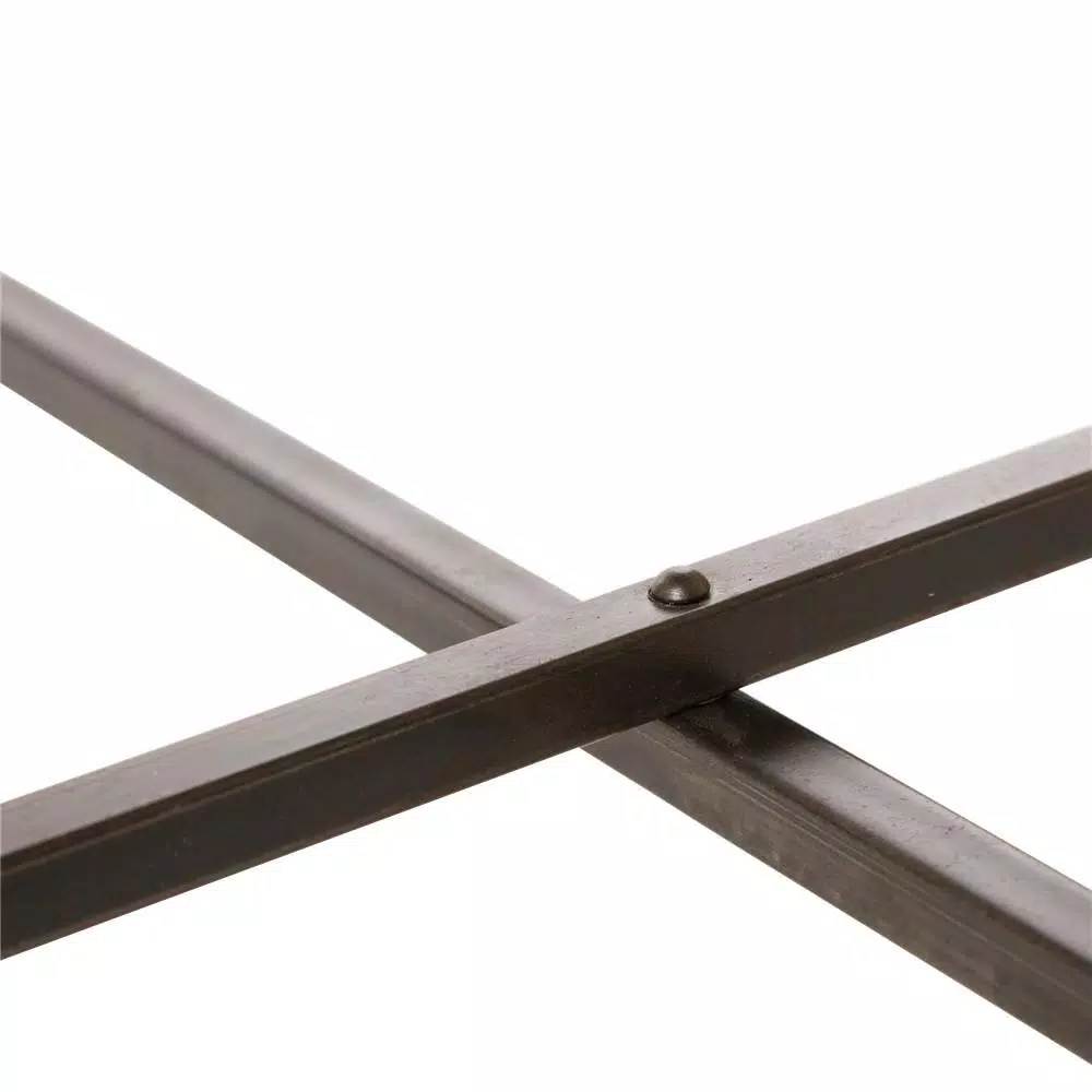 Glitzhome 25.79 in. Galvanized Metal Farmhouse Shelf with Removable Round Tray