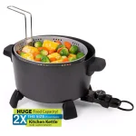 Presto 10 Qt. Black Kitchen Kettle XL Multi-Cooker and Deep Fryer with Tempered Glass Cover thumbnail 5
